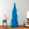Northlight Two-Tone Layered Glitter Feather Cone Tree Christmas Decoration - 19.5" - Turquoise